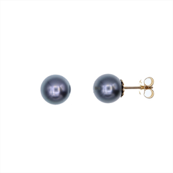 Paire de boucles à vis Perles de tahiti 8 - 8.5mm  en Or 750 / 1000 (18K)