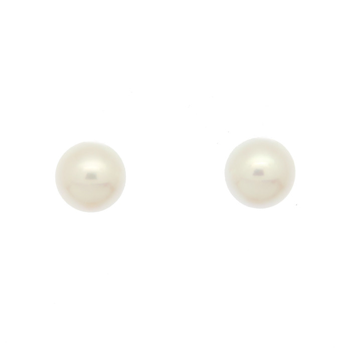 Paire de boucles à vis perles d'eau douce 6.5 - 7mm  en Or 750 / 1000 (18K)