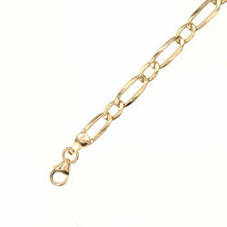 Chaine maille alternee 1-1 60cm  en Or 750 / 1000 (18K)