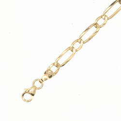 Chaine maille alternee 1-1 55cm  en Or 750 / 1000 (18K)