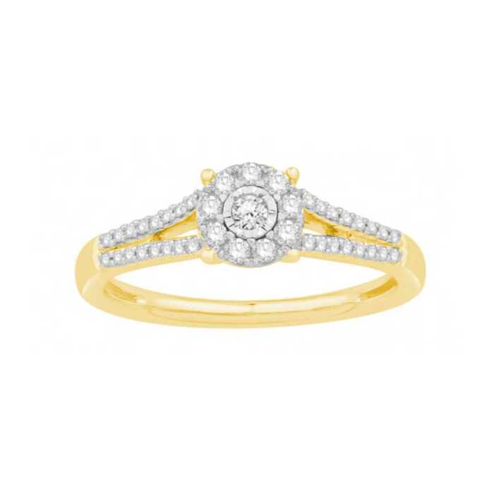 Solitaire accompagné Diamants 0.26 cts G SI2  en Or 750 / 1000 (18K)