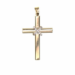 Pendentif religieux croix lisse aec un croisillon en or blanc  en Or 750 / 1000 (18K)